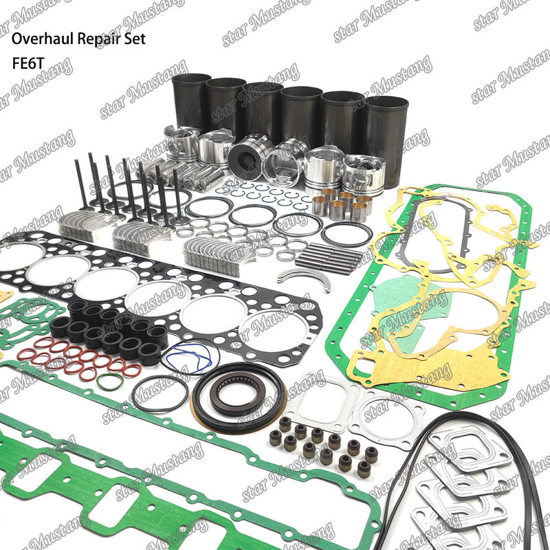 FE6 12V Kit de Reparação de Reparação do cilindro Liner Kit de pistão Kit de jato Kit de válvula Guia do assento do porta-malas
