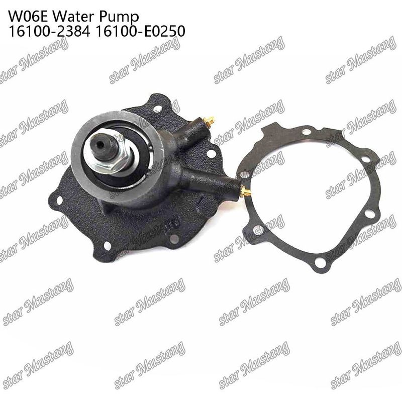 W06E Bomba de água para motor 16100-2384 16100-E0250 Para peças sobressalentes do motor HINO