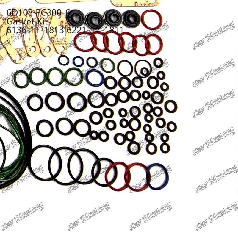 Kit completo de juntas 6D108 PC300-6 6136-11-1813 6221-17-1811 Conjunto de juntas para reparar peças de motores a diesel Komatsu