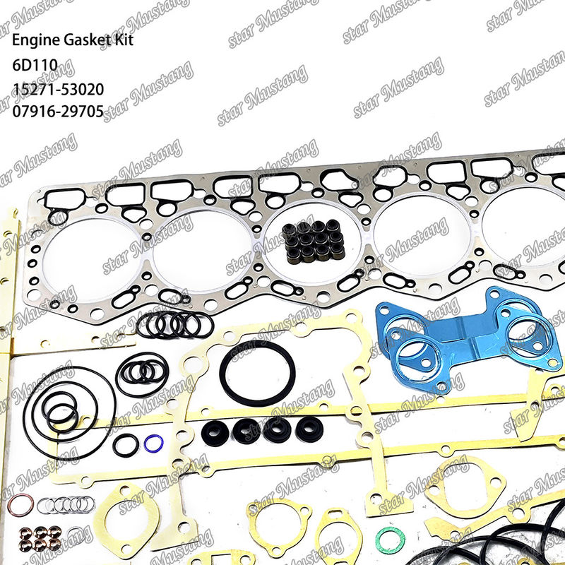 6D110 Conjunto completo de juntas 6138-K1-9901 6138-K2-9901 Adequado para Komatsu