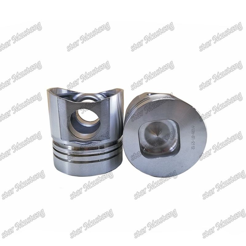 Pisto 6D105-1 Quadrado fundo 6136-31-2112 6136-31-2010 Para peças sobressalentes de motores Kumatsu