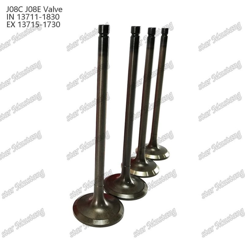Válvula de motor J08E IN 13711-1830 EX 13715-1730 Adequada para peças sobressalentes de motores Hino