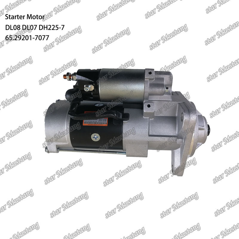 DL08 DL07 DH225-7 Motor de arranque 24V 11T 5.5KW 65.29201-7077 Para DOOSAN DAEWOO Peças sobressalentes do motor