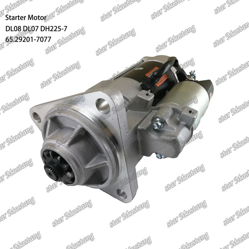 DL08 DL07 DH225-7 Motor de arranque 24V 11T 5.5KW 65.29201-7077 Para DOOSAN DAEWOO Peças sobressalentes do motor