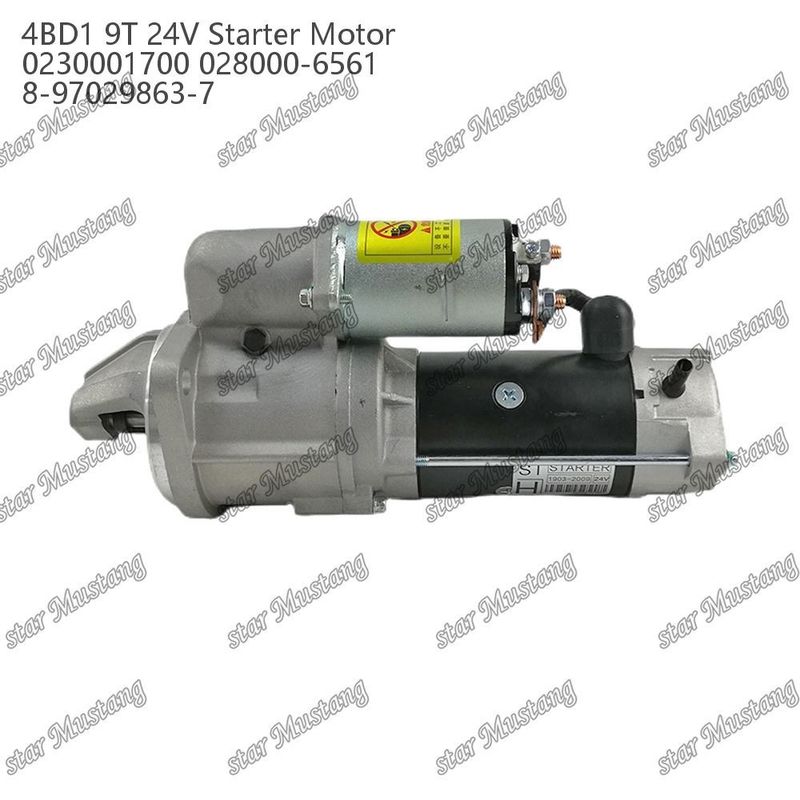 4BD1 Motor de arranque de motor 24V 0230001700 028000-6561 8-97029863-7 Para peças sobressalentes do motor ISUZU