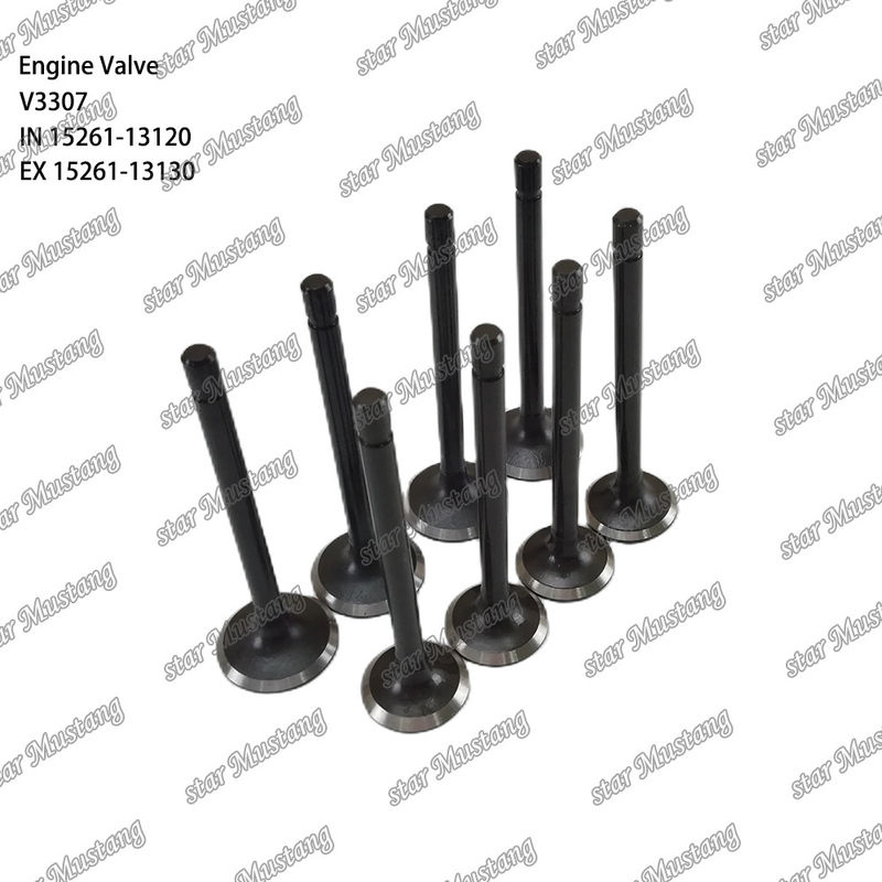Situação do estoque para V3307 IN 15261-13120 EX 15261-13130 Parte do motor válvula de estrutura integral