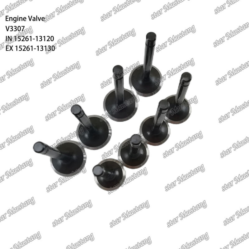Situação do estoque para V3307 IN 15261-13120 EX 15261-13130 Parte do motor válvula de estrutura integral