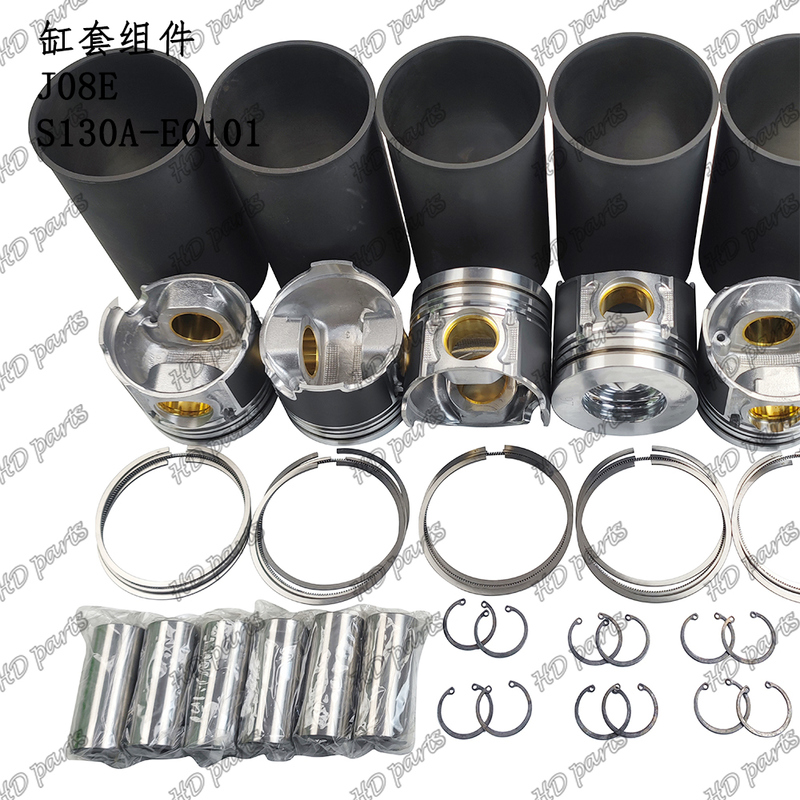 Engine J08E Cylinder Liner Kit Piston S130A-E0101 For HINO Engine Spare Parts